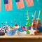 100Pcs 4th of July Patriotic Cake & Cupcake Toppers, Red White Blue Star Bamboo Toothpicks Cocktail Sticks for Appetizers Fruit Food Drink Cake Independence Day Birthday Party Decoration, 4.7Inch